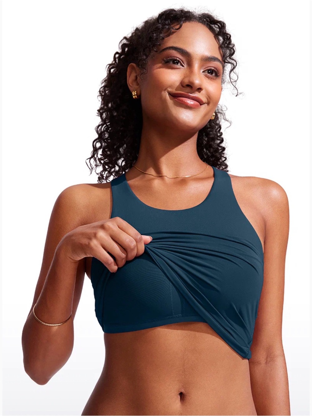 CRZ YOGA Women's tankini and Drawstring Swim Shorts Bottom 3'', Size Med NWT - Picture 3 of 11